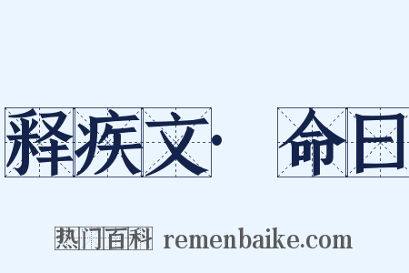 释疾文·命曰是什么意思的图片